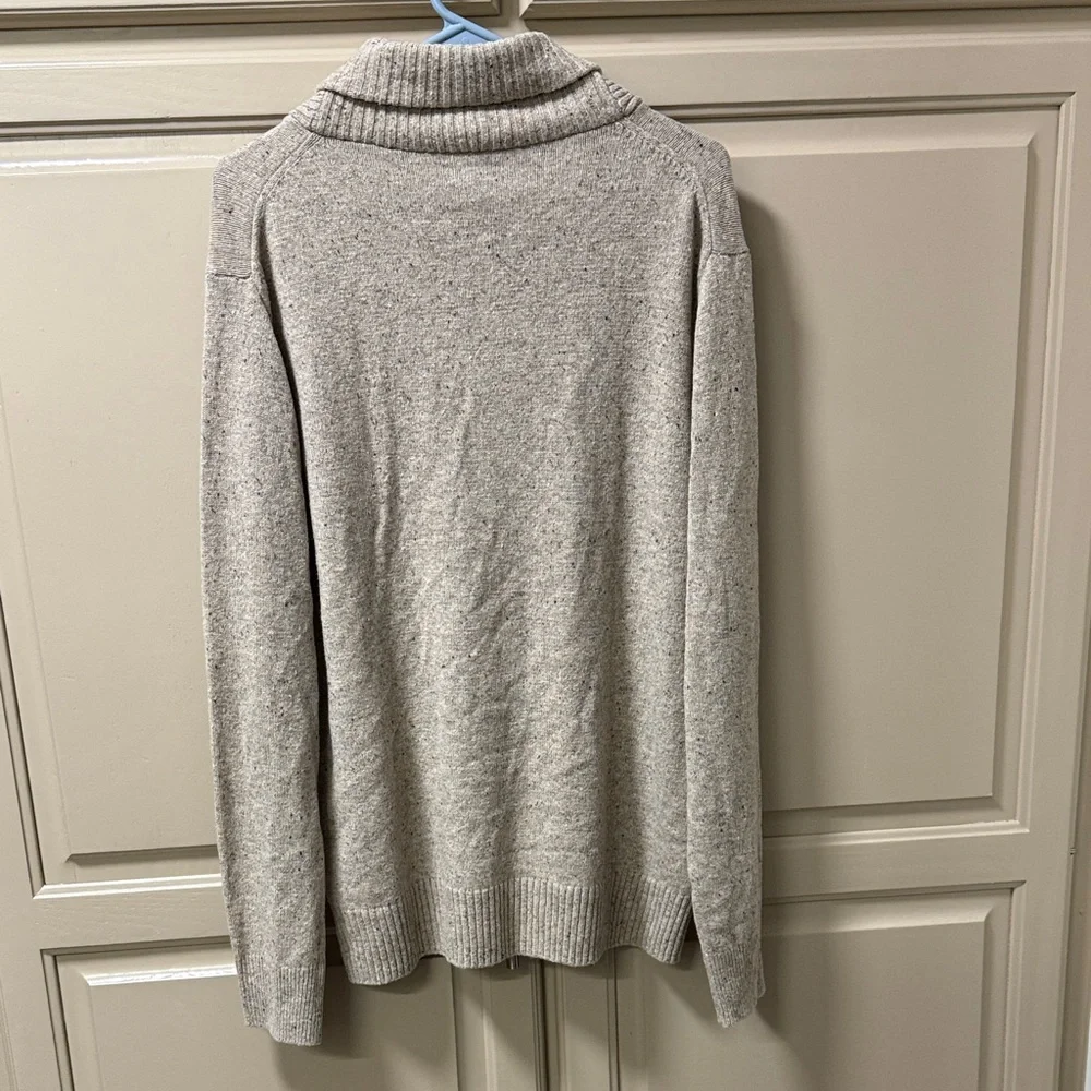 J. Crew Men's Rugged merino wool two-button shawl-collar pullover size L